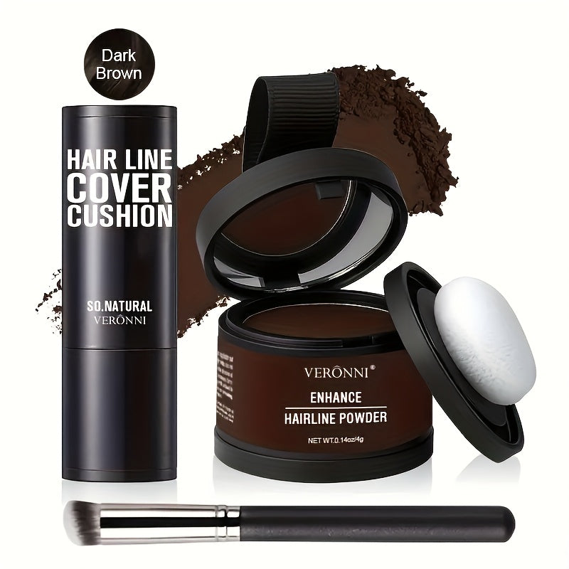 Hair Root Concealer Powder with Brush - Instantly Covers Gray Roots & Thinning Hairline, Plant-Based Keratin Formula