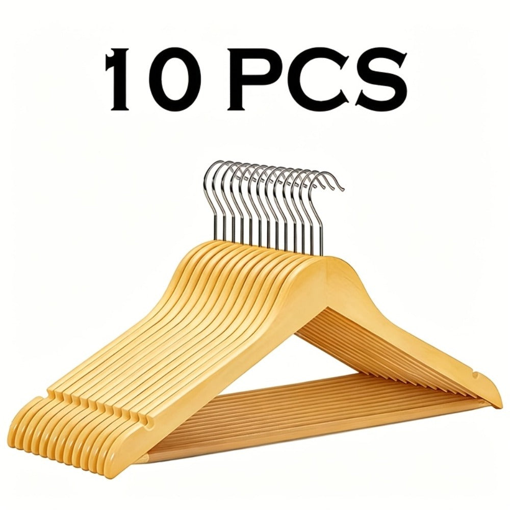 Premium Wooden Hangers with 360° Rotatable Hook & Shoulder Grooves | Slim Durable Wood Coat Suit Hangers | 10 20 30 Pack Closet Organizer