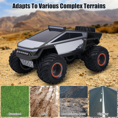 1:12 Scale RC Monster Truck 4WD, Remote Control Cybertruck & Pickup Truck with LED Lights & Sound Effects