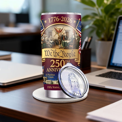 Travel Tumbler 20oz 250th Anniversary Whiskey Bottle Design Stainless Steel Insulated Cup for Entryways, Bedrooms and Living Spaces