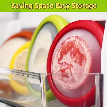 Food Storage Containers Six- or Eight-Piece Silicone Produce Saver Set for Refrigerator Organization