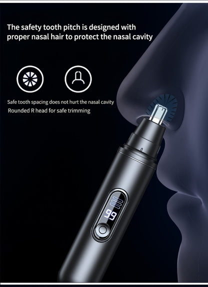 Electric Nose Trimmer with LED Display – USB Rechargeable Painless Facial Hair Removal Device for Men & Women, Nose Ear & Eyebrow Trimmer
