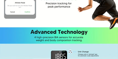 Smart Body Scale 14-in-1, Body Fat Scale with BMI, Mass & 14 Health Metrics, Wireless Bluetooth App Sync