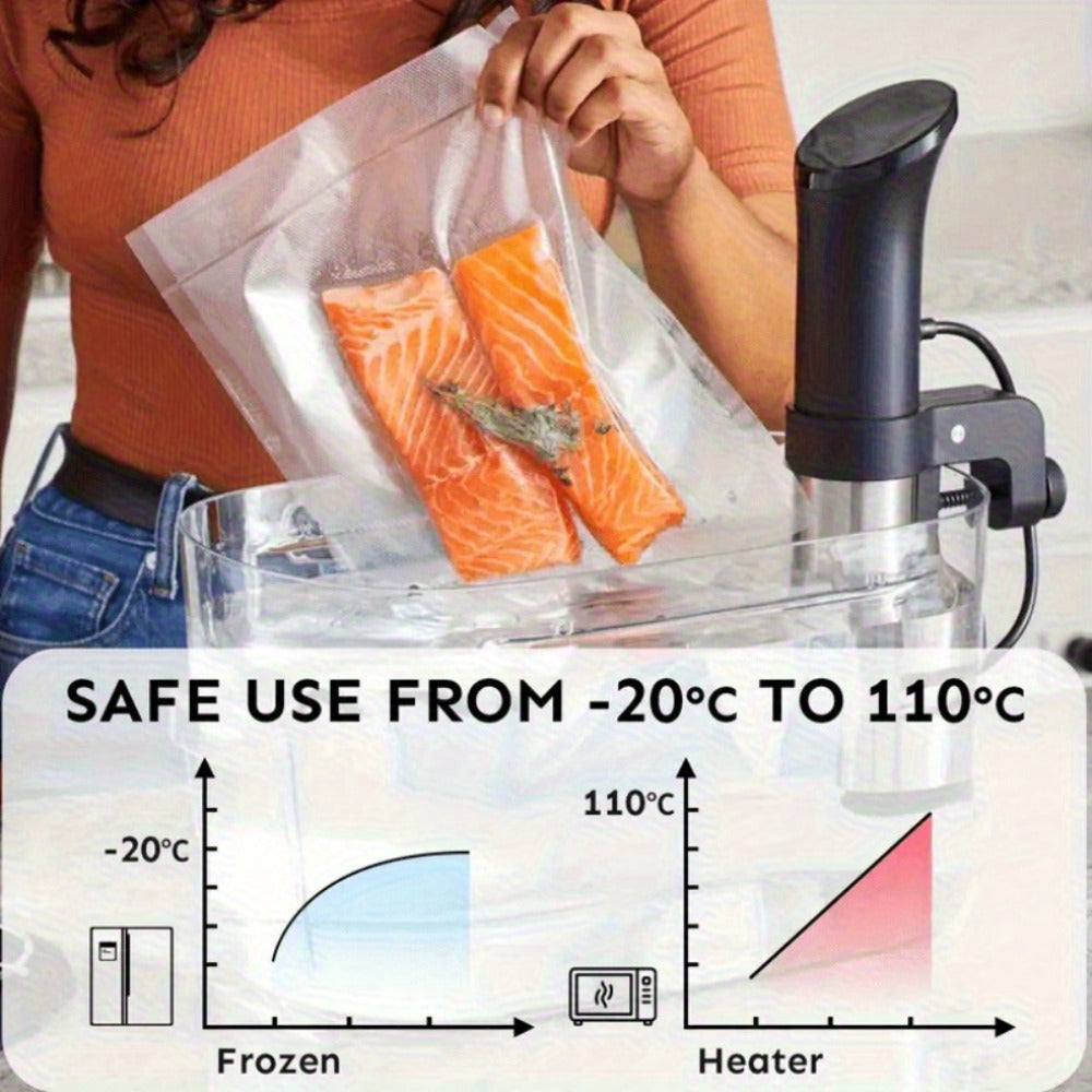 Vacuum Sealer Bags Reusable Airtight Food Storage Bags Multiple Sizes, No Power Needed, Keep Meat