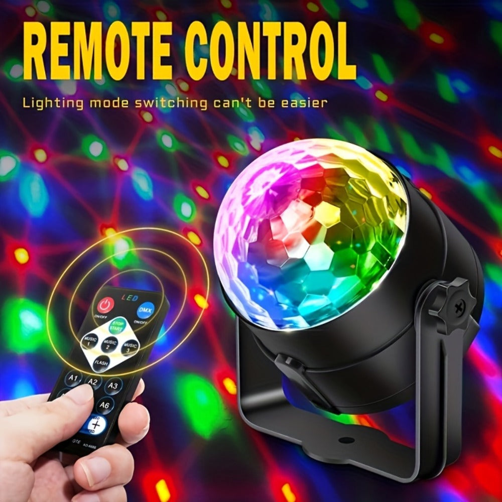 Party Lights Disco Ball Strobe Light Remote Control DJ Lighting Music Sync Rotating Effect for Entryways, Bedrooms and Living Spaces