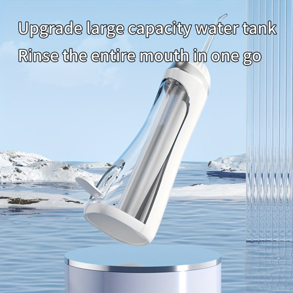 Water Flosser Portable Three-Mode Oral Irrigator with Brush Head Attachment, USB Charging and White, Black or Pink Options