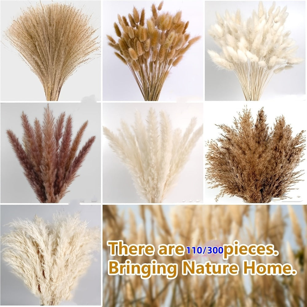 Dried Pampas Grass Decor Bouquet – Natural Fluffy Pampas Stems for Boho Wedding Centerpiece, Living Room Vase Filler, Nursery & Home Decor
