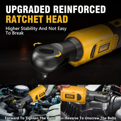 Cordless Ratchet Wrench Set 3/8 Inch 60FT-LBS 80Nm Electric Ratchet 2x20V Rechargeable Variable Speed for Home, Garage and DIY Projects