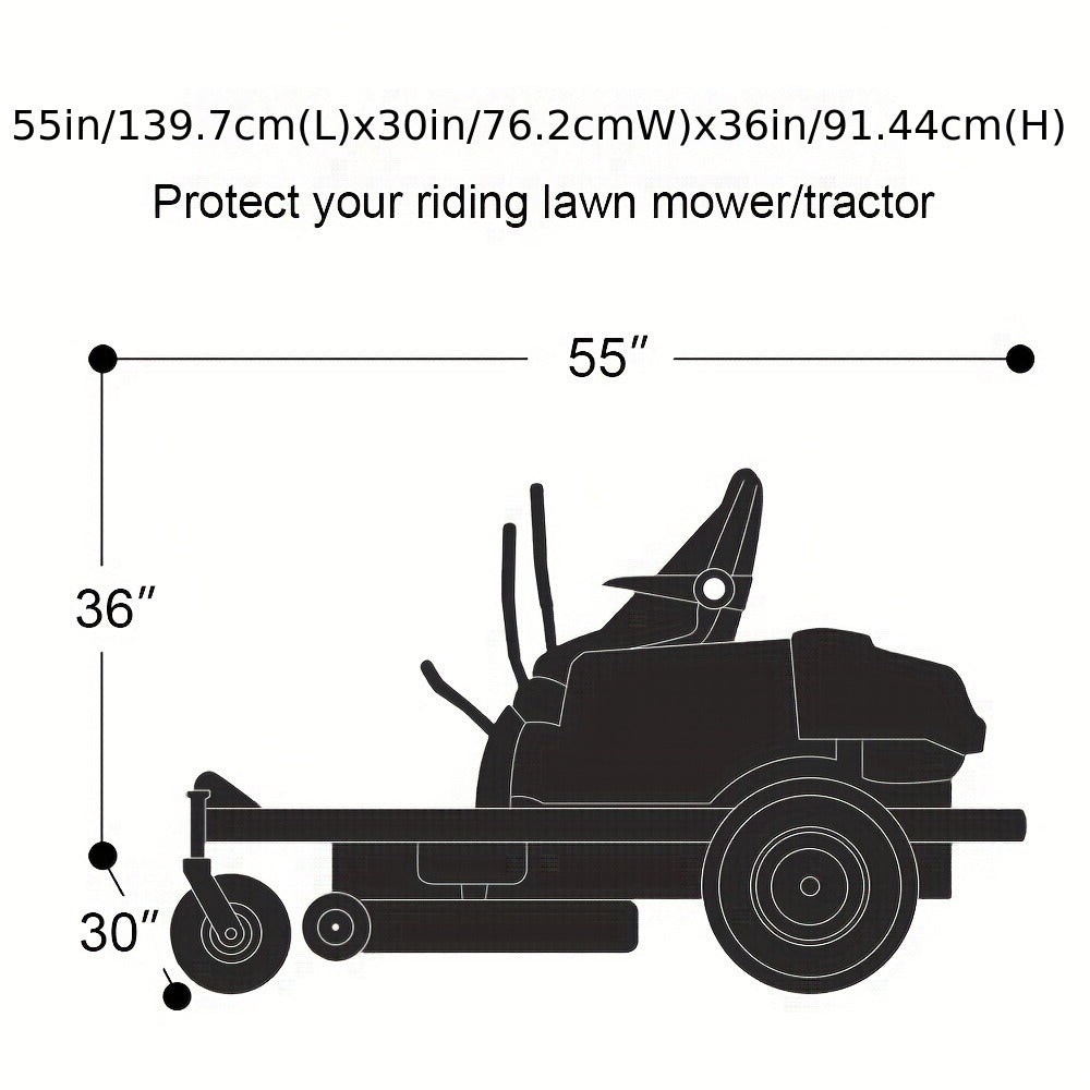 Riding Lawn Mower Cover 54"x30"x36" – 210D Heavy Duty Waterproof Oxford Fabric Tractor Cover with Drawstring | UV