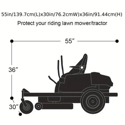 Riding Lawn Mower Cover 54"x30"x36" – 210D Heavy Duty Waterproof Oxford Fabric Tractor Cover with Drawstring | UV