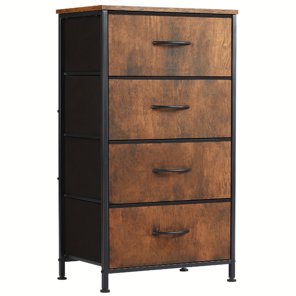 Dresser, 4 Drawer Fabric with Steel Frame & Wood Top - Chest of Drawers Organizer shown in the main product view