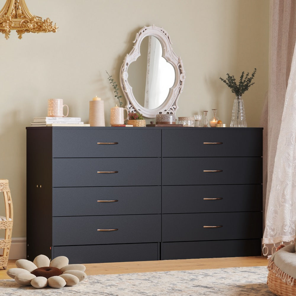 4-Drawer Wood Dresser, Bedroom Drawer Chest for Organized Everyday Storage detail image - detail view 9