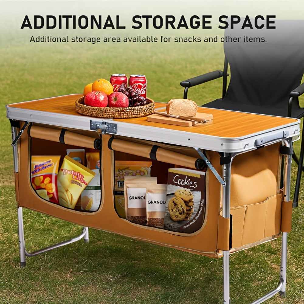4-Foot Folding Table with Adjustable Height, Space-Saving Utility Table for Home Office detail image - detail view 11