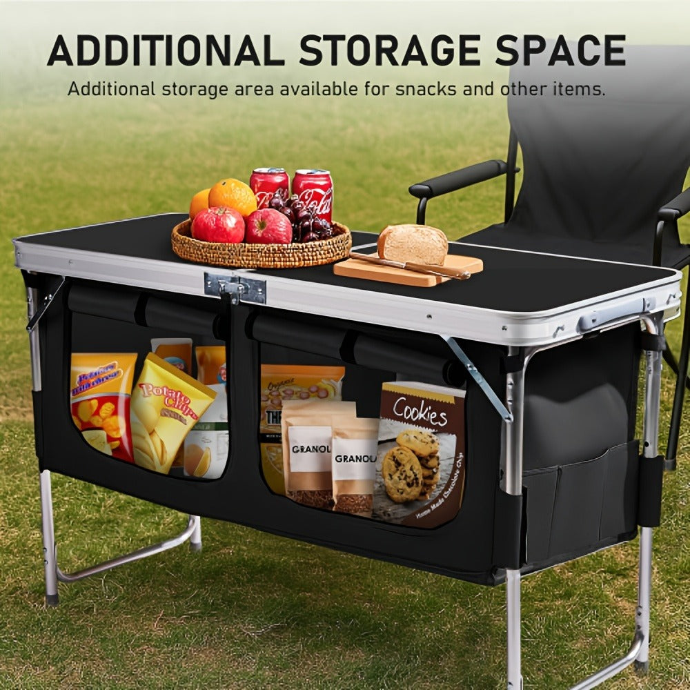 4-Foot Folding Table with Adjustable Height, Space-Saving Utility Table for Home Office detail image - detail view 9