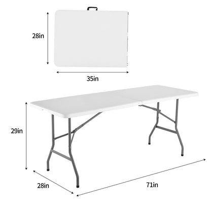 4-Foot Heavy-Duty Folding Table with Weather-Resistant Finish detail image - detail view 7