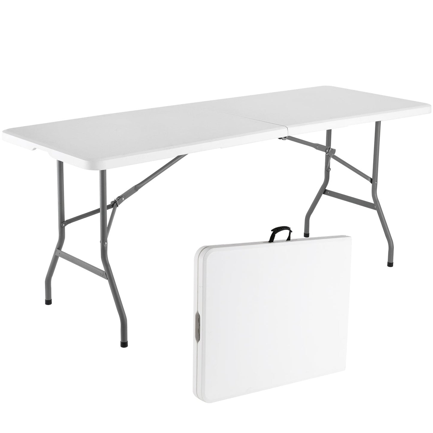Folding Table shown in the White, 6ft (28"D x 71"W x 29"H) option