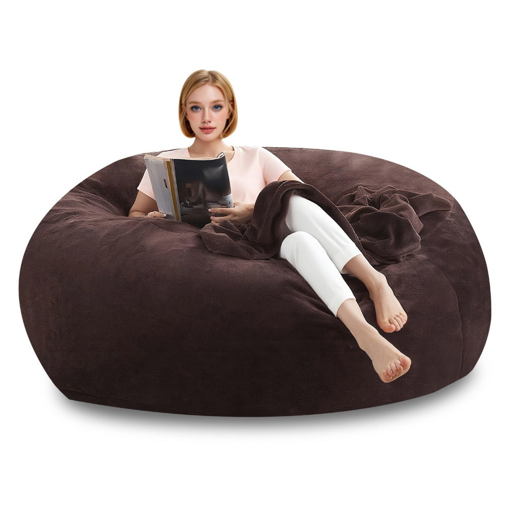 4-Foot Oversized Bean Bag Chair, Floor Lounge Chair for Living Room detail image - detail view 16
