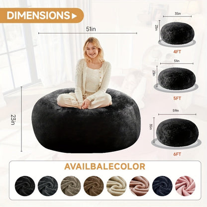 4-Foot Oversized Bean Bag Chair, Floor Lounge Chair for Living Room detail image - detail view 21