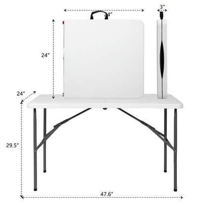 4-Foot Rectangular Folding Table with Tool-Free Assembly, Foldable Card Table for Patio detail image - detail view 5