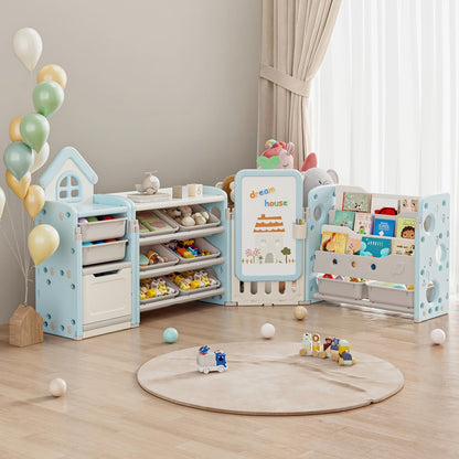 4-in-1 Kids Toy Organizer with Removable Storage Bins and Building Block Surface detail image - detail view 9