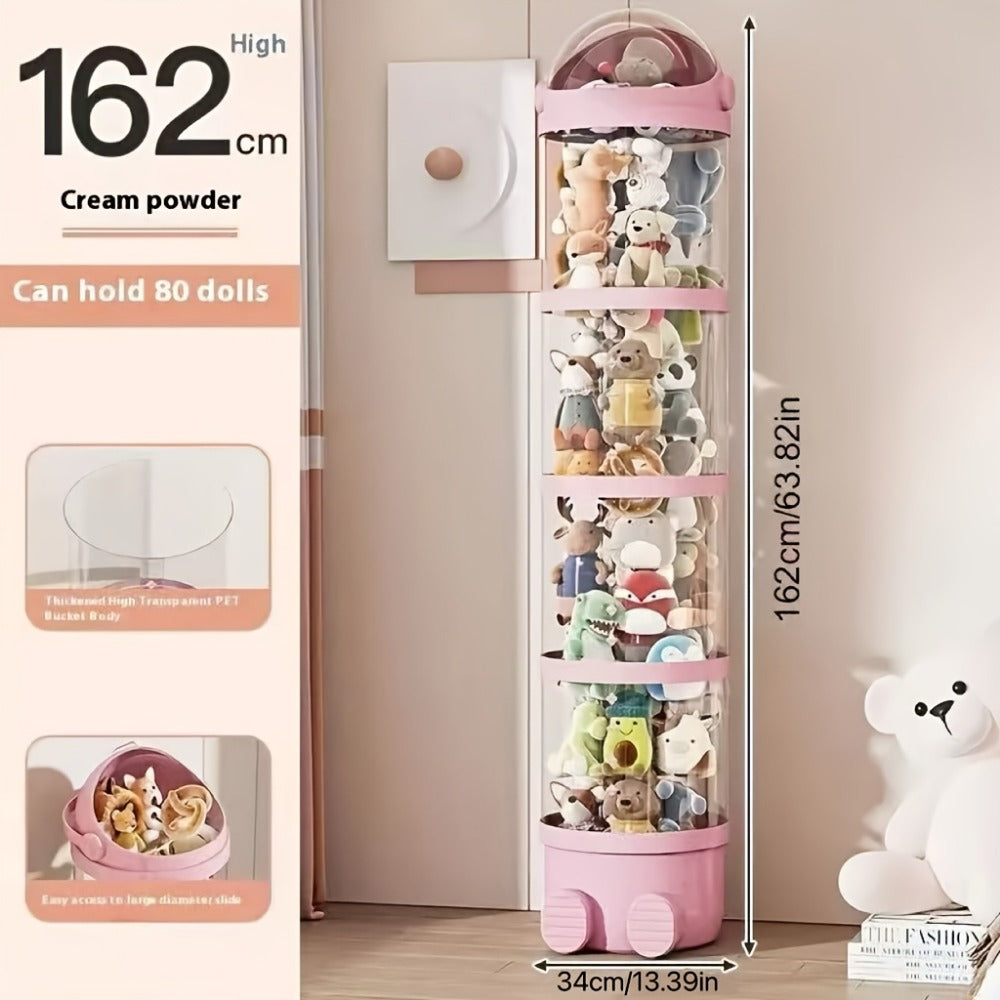 4-Layer Plastic Stuffed Animal Storage Tower, Vertical Toy Storage for Kids' Room detail image - detail view 7