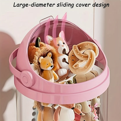 4-Layer Plastic Stuffed Animal Storage Tower with Dustproof Cover for Kids' Room detail image - detail view 10