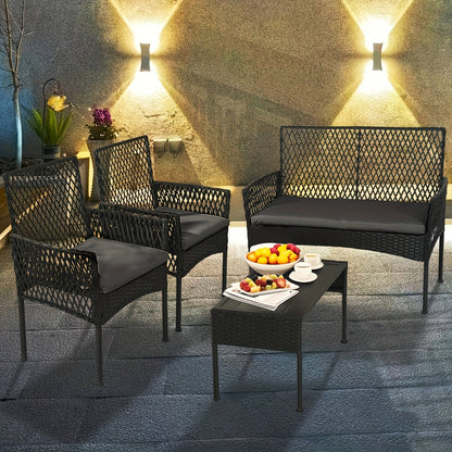 Patio Conversation Set shown in the Black-Gray option
