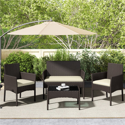 Patio Furniture Set shown in the Brown/Beige option