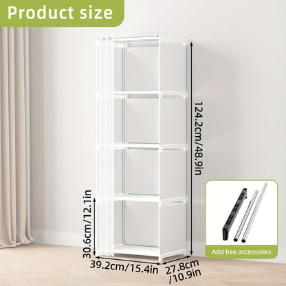 4-Tier Bookshelf, Home Library Organizer for Organized Everyday Storage in Living Room detail image - detail view 5