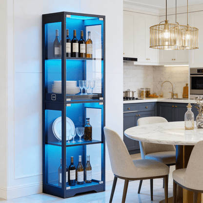 Display Cabinet shown in the Four Layers - Black option