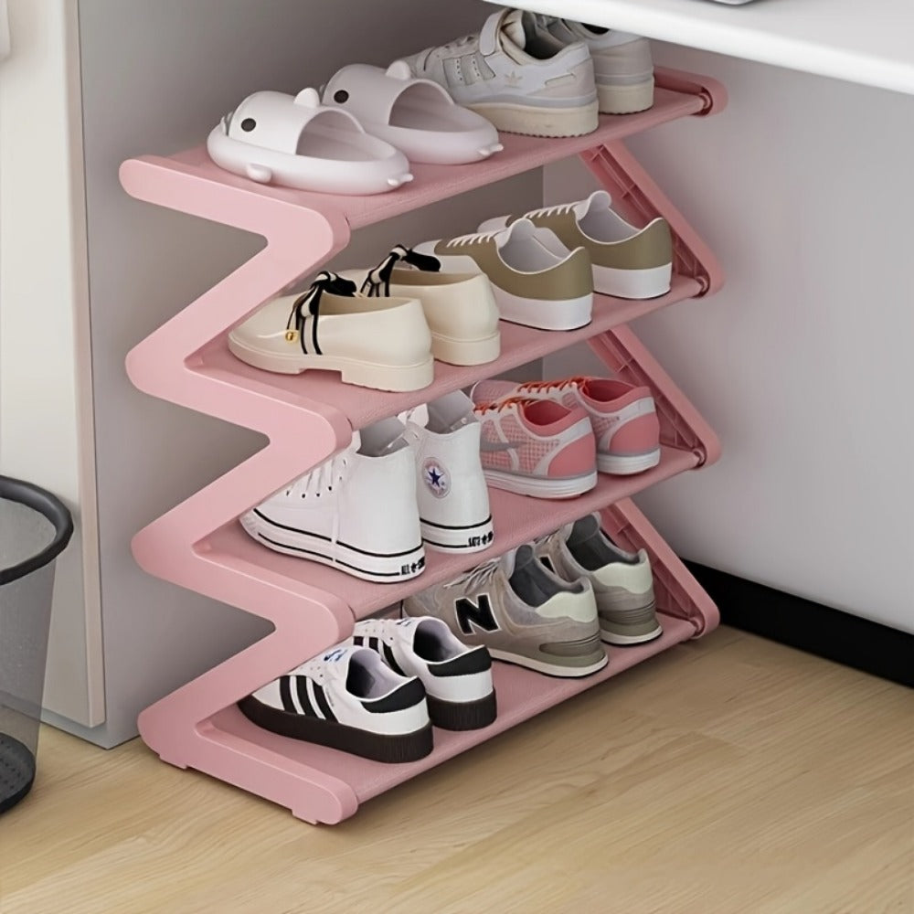 4-Tier Fabric Shoe Rack with Stackable Design and Tool-Free Assembly for Entryway detail image - detail view 9
