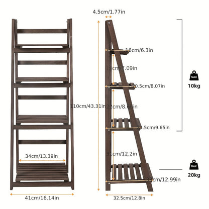4-Tier Foldable Plant Stand for Practical Everyday Home Use in Living Room detail image - detail view 3