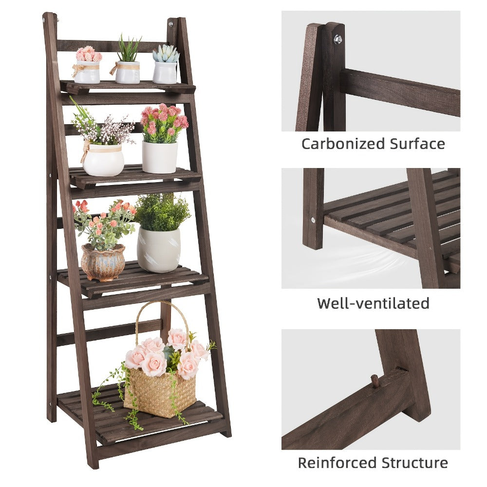 4-Tier Foldable Plant Stand for Practical Everyday Home Use in Living Room detail image - detail view 5
