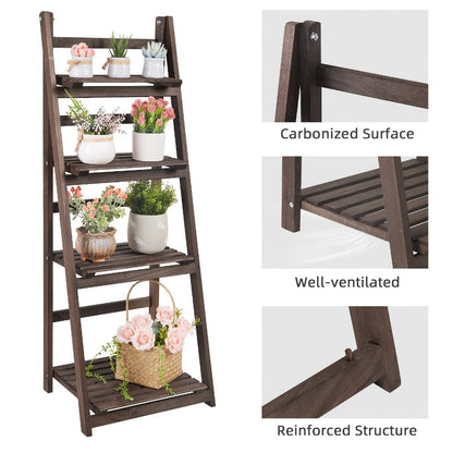 4-Tier Foldable Plant Stand for Practical Everyday Home Use in Living Room detail image - detail view 5