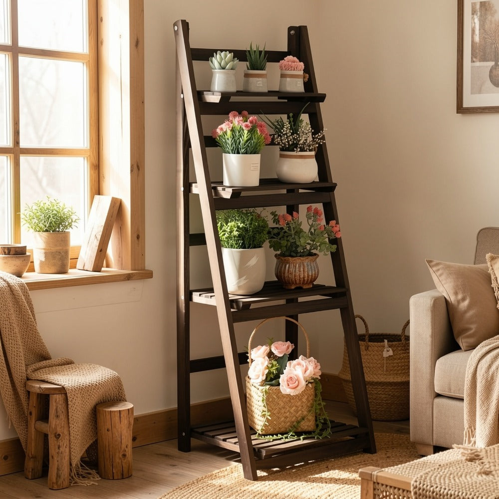 4-Tier Foldable Plant Stand for Practical Everyday Home Use in Living Room detail image - detail view 6