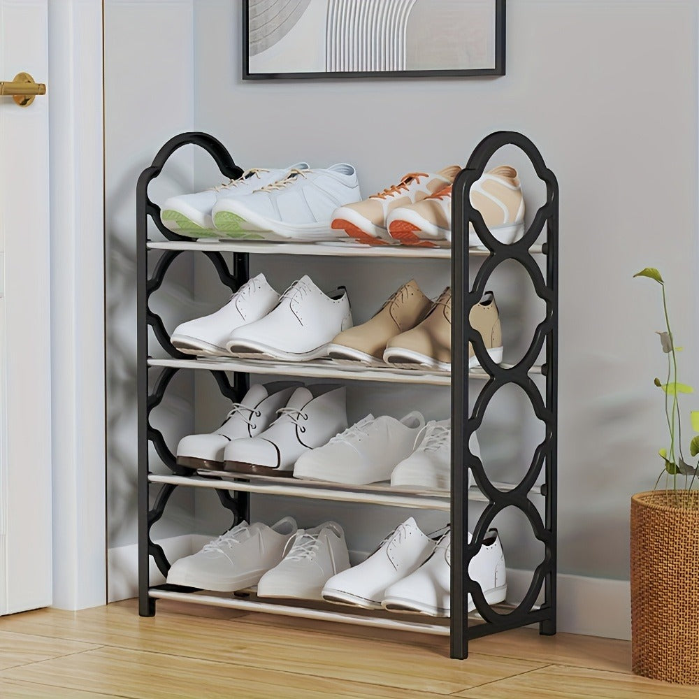 4-Tier Freestanding Shoe Cabinet with Stackable Design and Tool-Free Assembly for Entryway detail image - detail view 3
