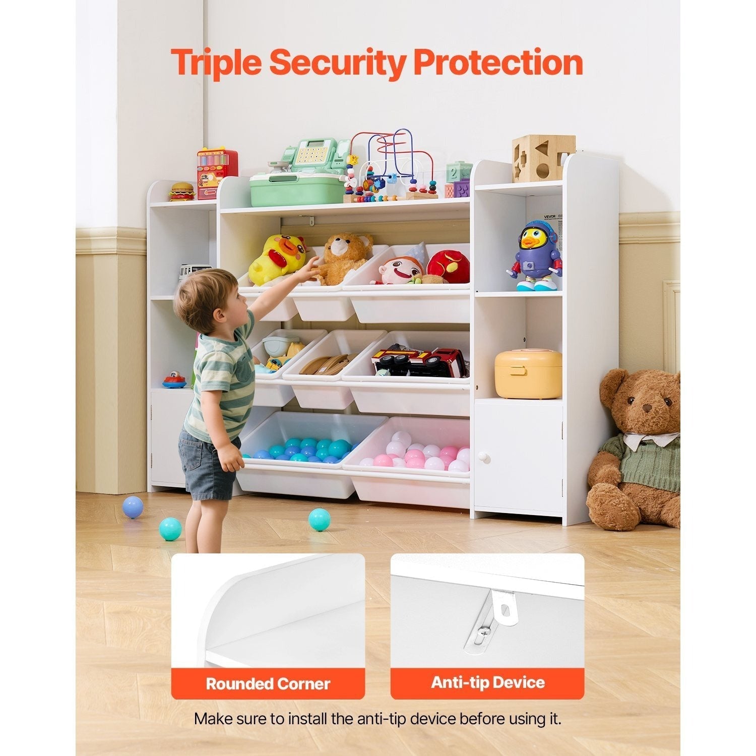 4-Tier Kids Storage Organizer with Open Shelves for Kids' Room detail image - detail view 15
