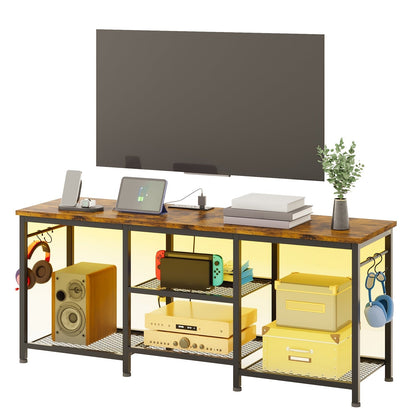 TV Stand shown in the 1pc-Brown option