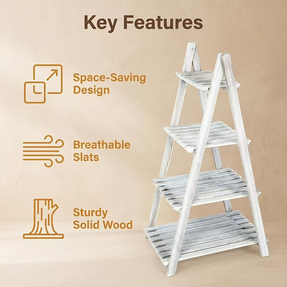 Ladder Shelf shown in the White option