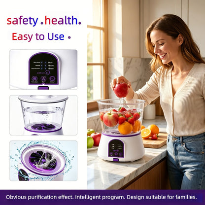 Fruit and Vegetable Cleaner Machine Ultrasonic Purifier Multifunctional Household Food Cleaning for Garden, Yard and Pest Management
