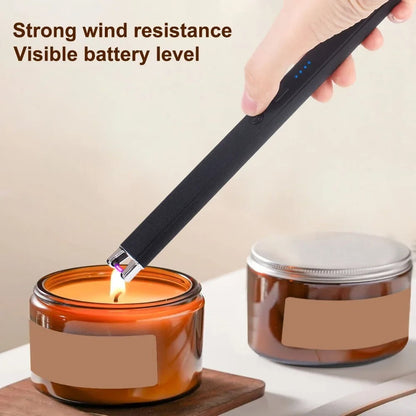 Two-Piece Electric Arc Candle Lighter Set in Black or Rose Gold with USB-C Charging Cables