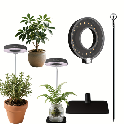 Magnetic Grow Light with 360° Adjustable Head – Full Spectrum Plant Growth Lamp with Auto Timer, 4-Level Dimmer & Adjustable Height
