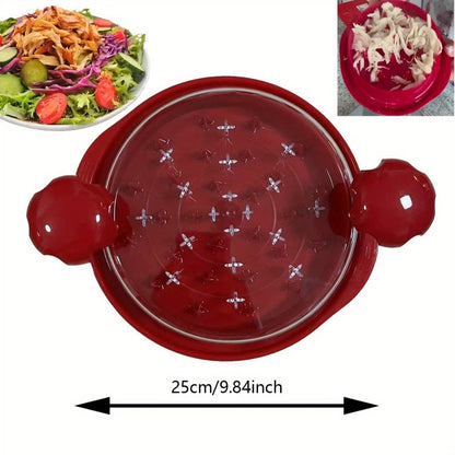 Chicken Shredder Tool with 360° Twist Handle, Large Meat Shredder with Anti-Slip Base, Grip, Transparent Lid