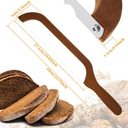 Serrated Bread Knife, 304 Stainless Steel Blade with Bamboo Handle, 15.7" Bread Slicer for Sourdough