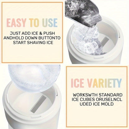 Manual Ice Shaver Machine, Hand-Powered Snow Cone Maker & Ice Crusher, Portable for Home, Parties