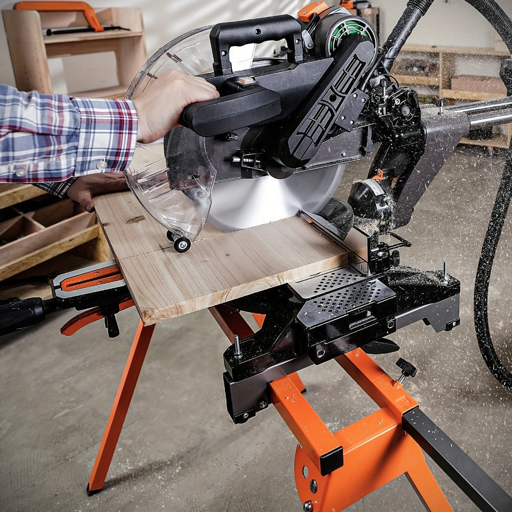 Miter Saw Stand with 78-1/8" Sliding Rail, 3-Step Quick Fold, Universal Fit for DeWalt Makita Bosch & Most Miter Saw Brands
