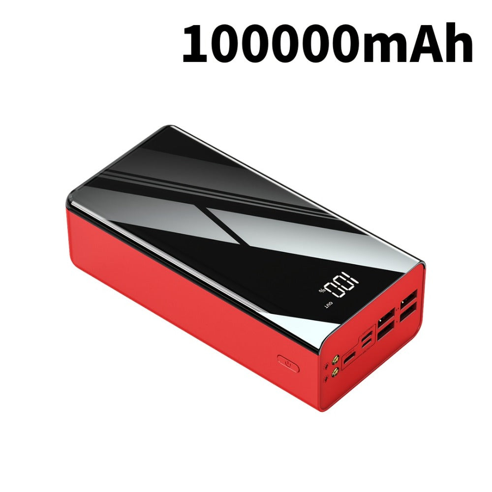 Power Bank 30000mAh or 100000mAh with 22.5W Charging, Digital Display and LED Flashlight in Black or Red