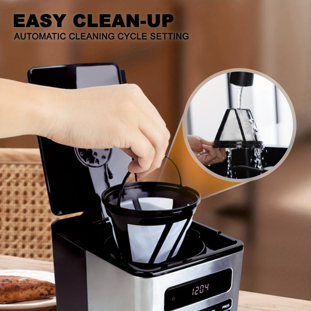 12-Cup Programmable Drip Coffee Maker, Regular & Strong Brew, Iced Coffee Setting, 1-4 Cup Mode, 24H Timer