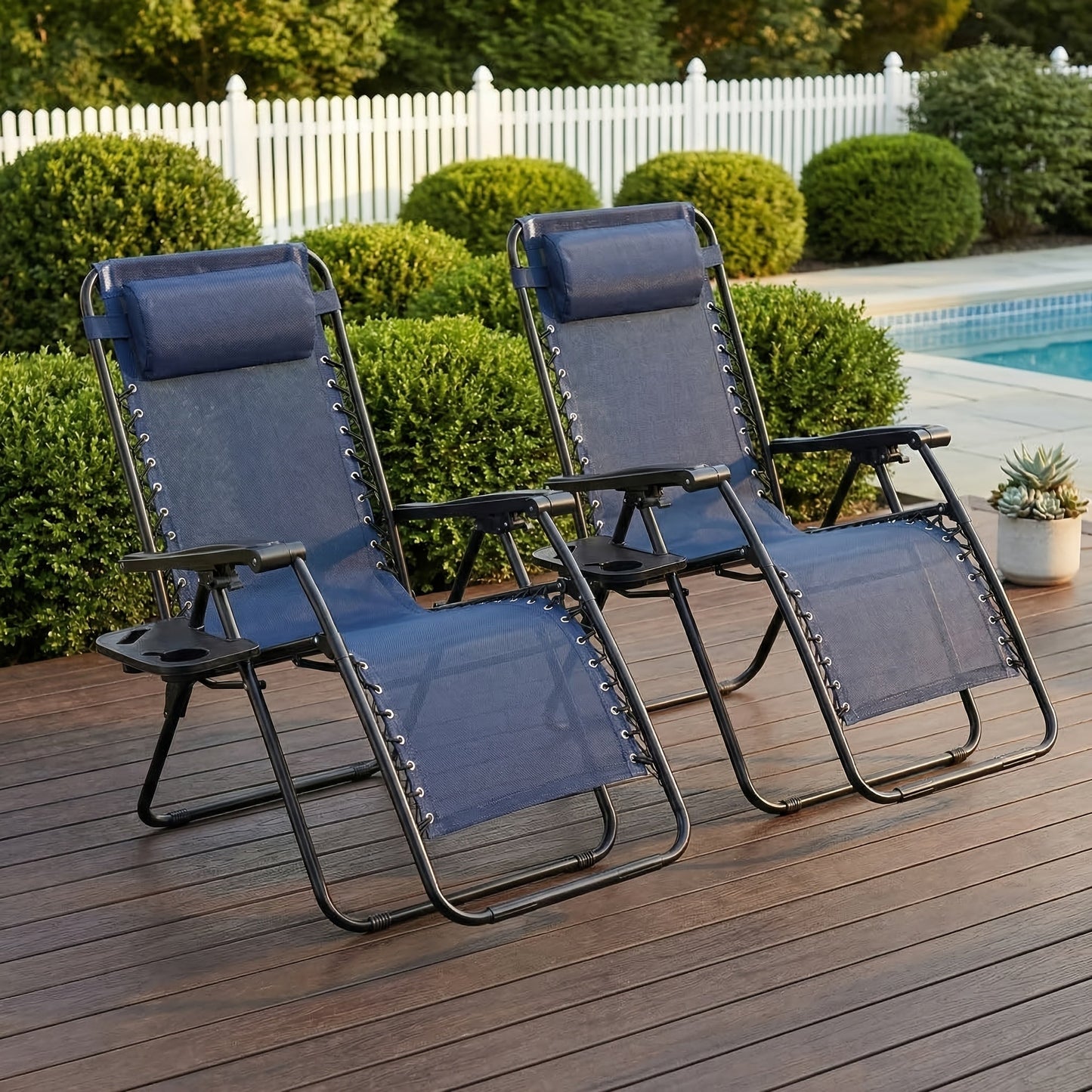 Zero Gravity Chair 2 Pack – 330lb Capacity, Ergonomic Adjustable Recline & Locking System, Foldable Patio Lounger with Cup Holder – Lawn