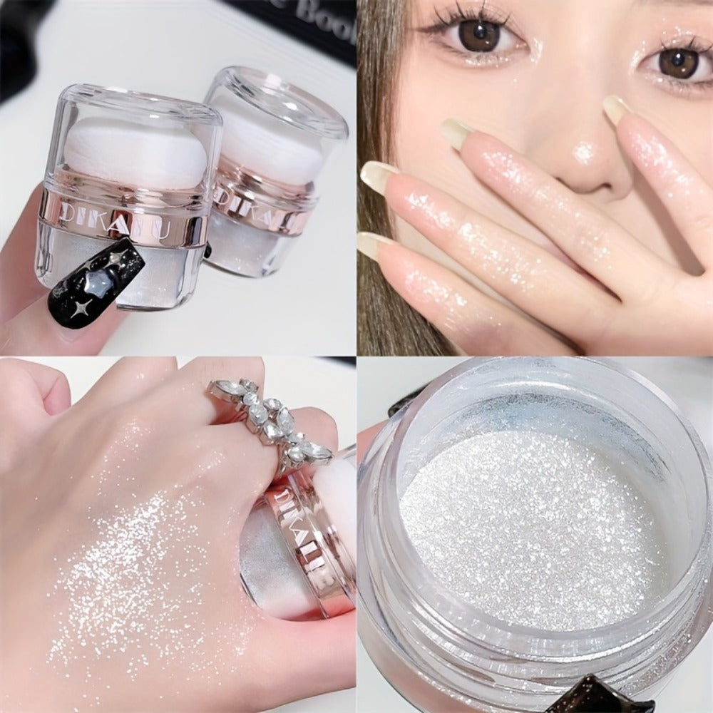 Glitter Highlighter Powder Set 3pcs Shimmer for Face & Body – Radiant Sparkle Fairy Glow Buildable Medium Coverage